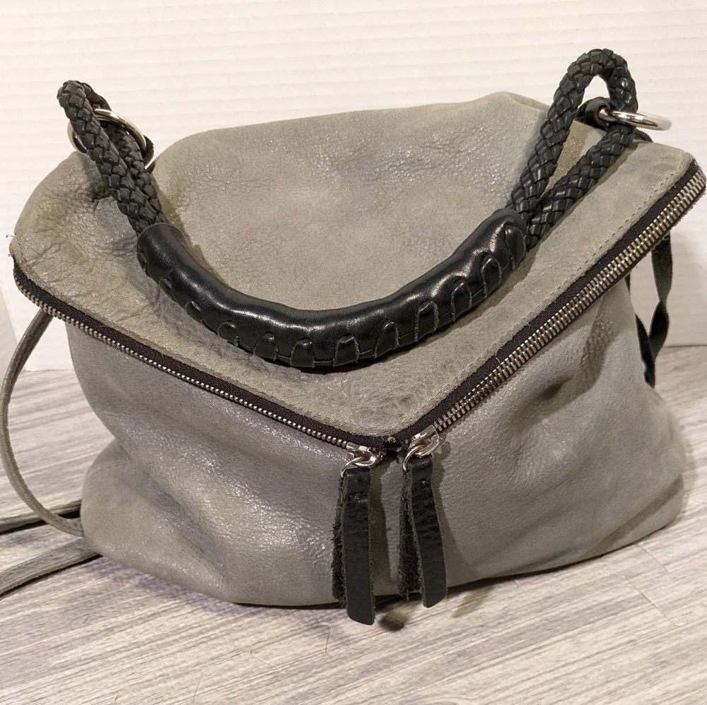 Women's Henri Lou Envelope Satchel Leather‎ Bag | Moss Green